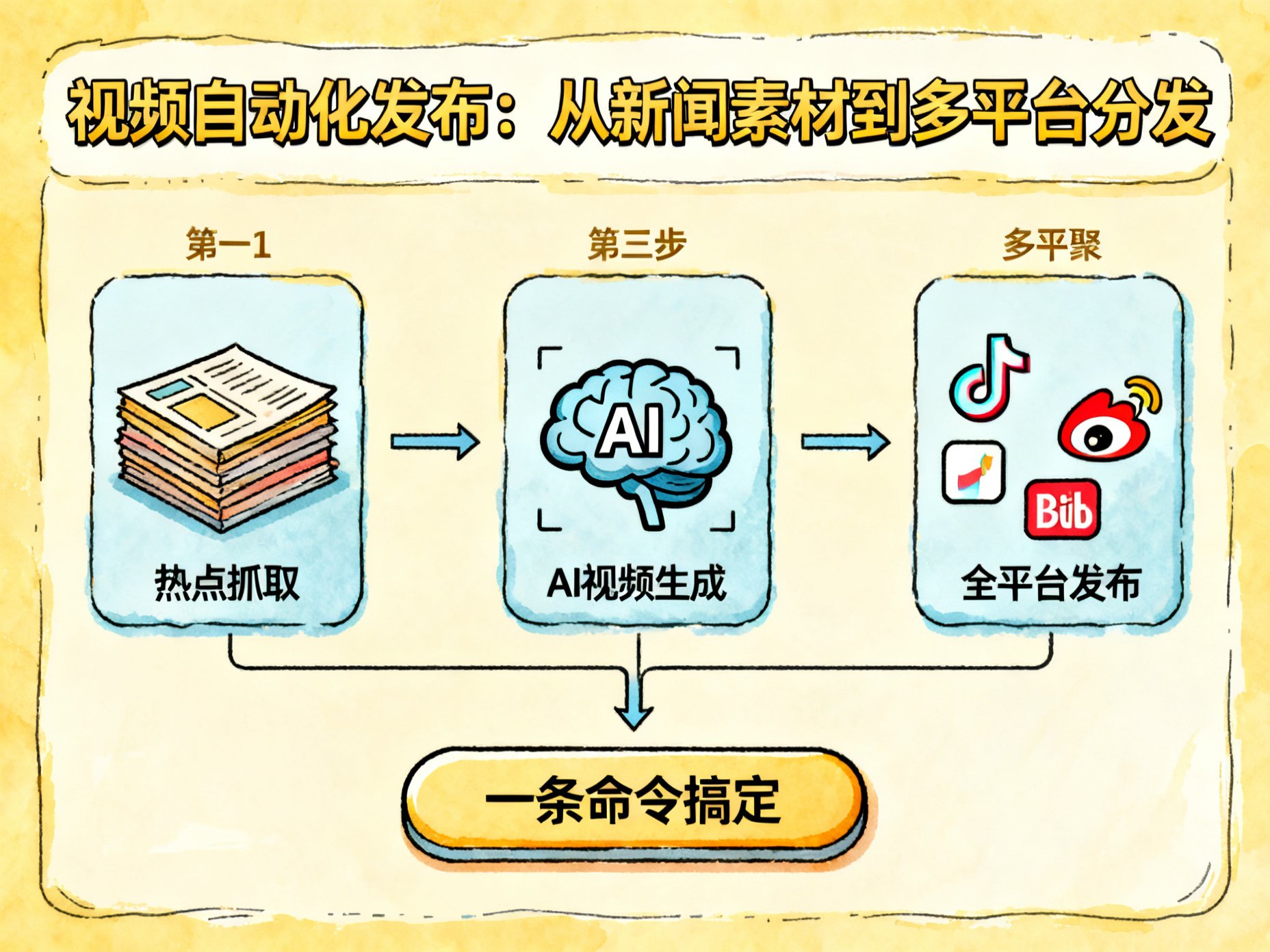 视频自动化发布：从新闻素材到多平台分发