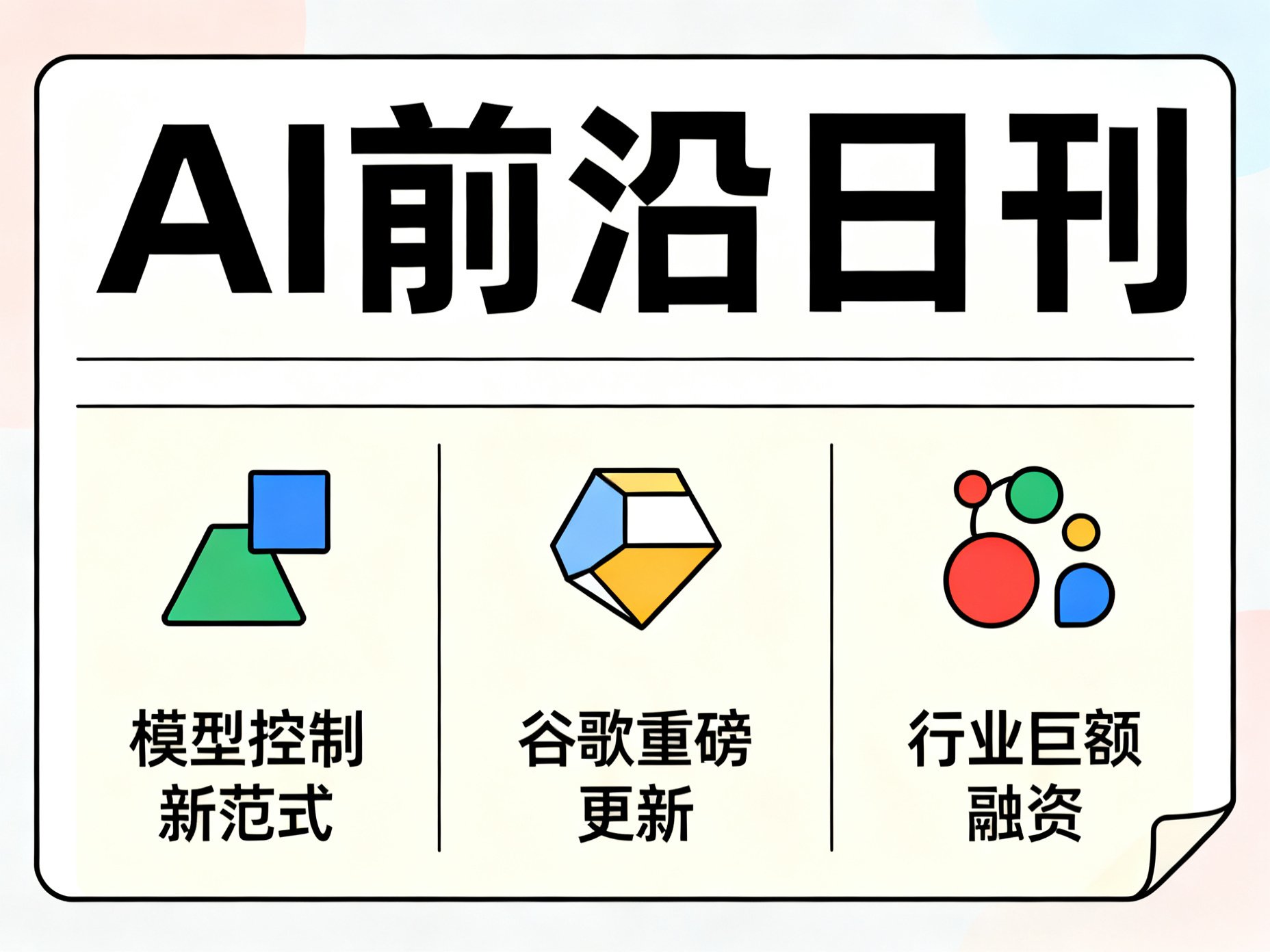AI前沿日刊：模型控制新范式、谷歌重磅更新与行业巨额融资