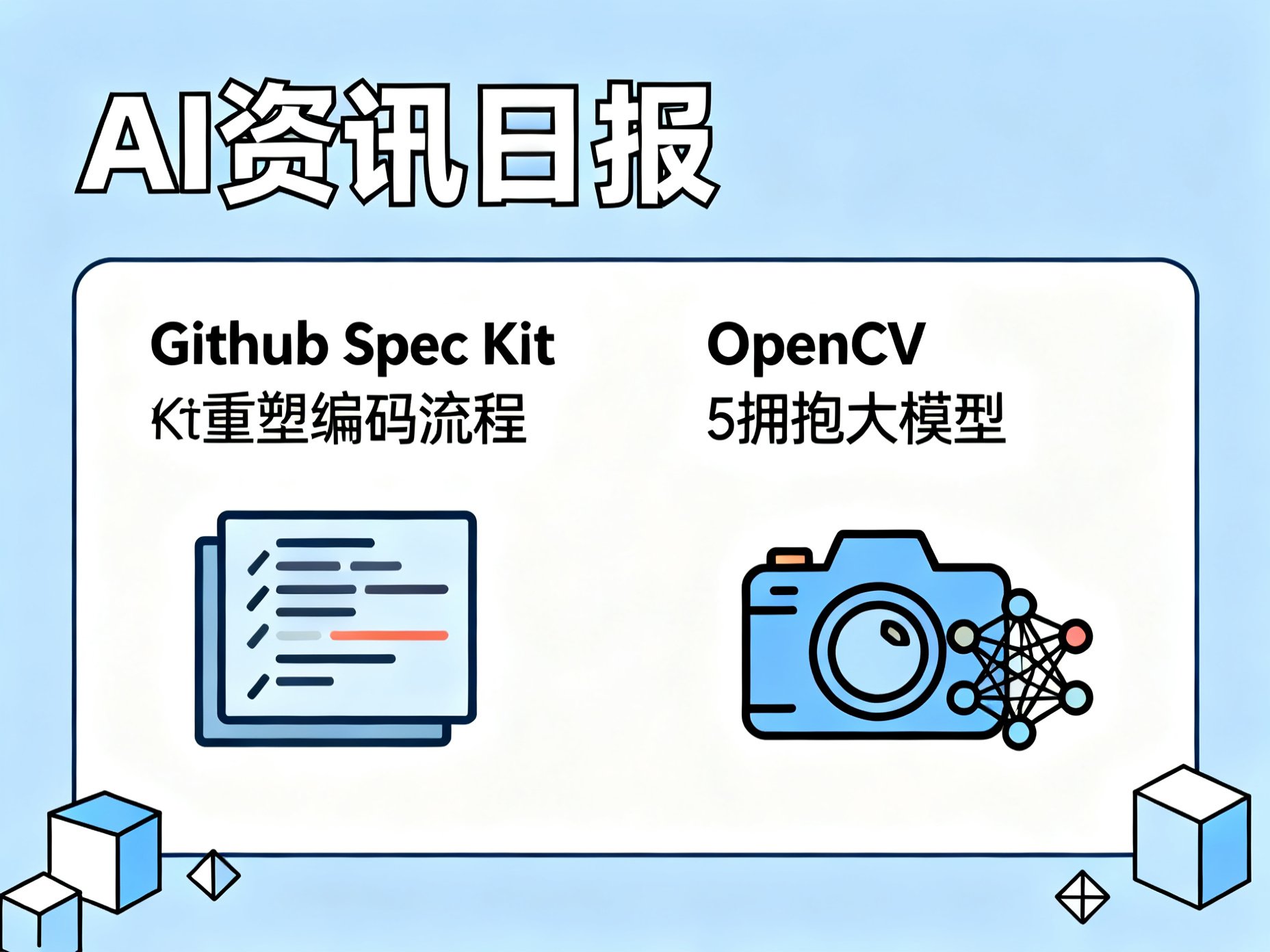 AI 资讯日报：GitHub Spec Kit 重塑编码流程，OpenCV 5 拥抱大模型
