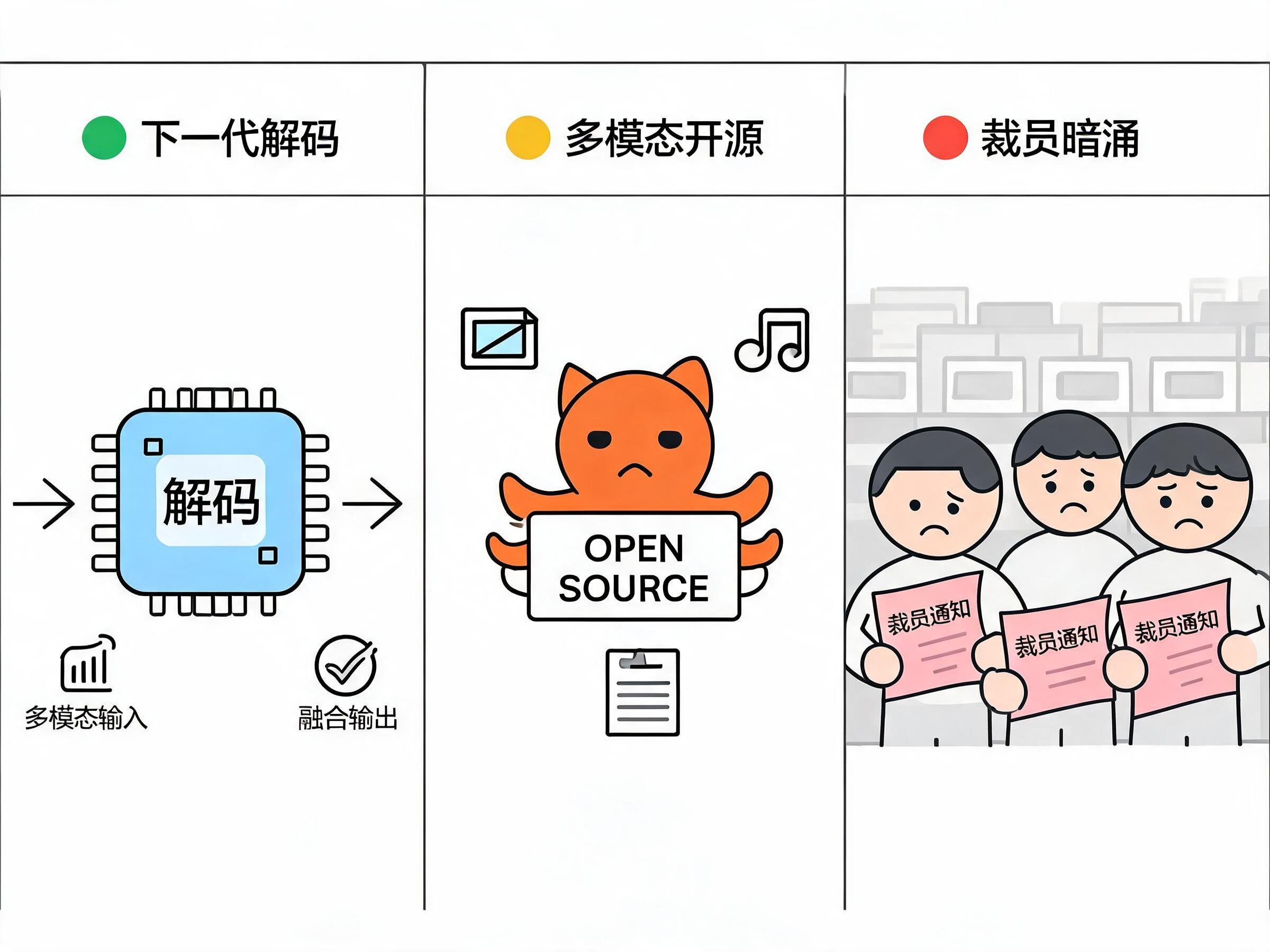下一代解码、多模态开源与裁员暗涌